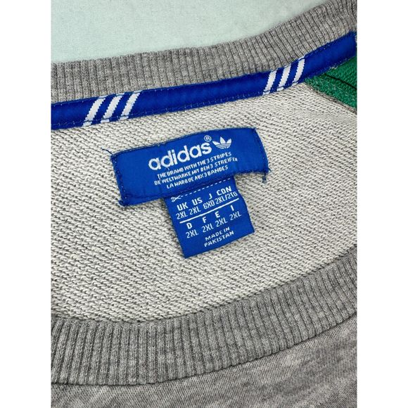 Unisex, Adidas Sweatshirt No Hood, 2XL, Green and Grey - Picture 8 of 16